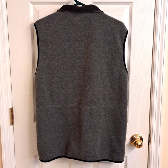 Izod Fleece Vest Gray With Black Trim UNISEX Medium - Picture 5 of 11